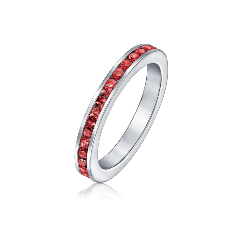 Ruby Eternity Band Ring | White Gold