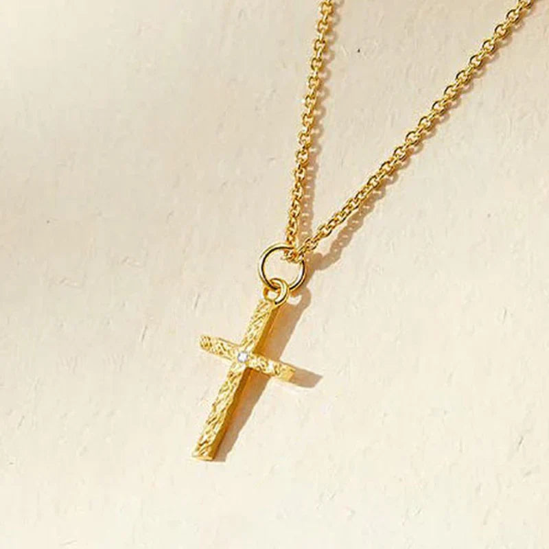 Cross Initial Necklace Set | Gold-Tone