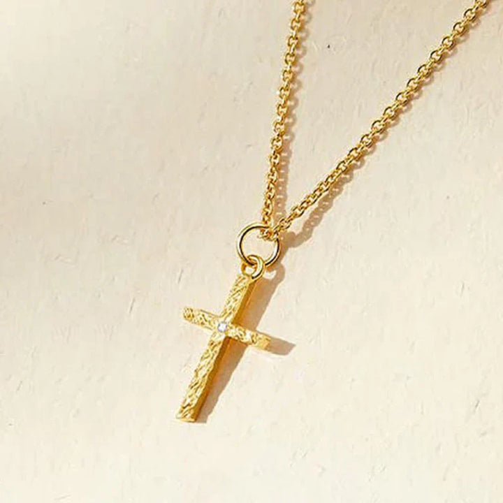 Cross Initial Necklace Set | Gold-Tone