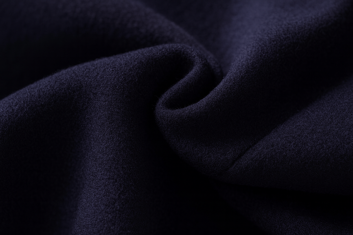 Wool Blend Overcoat with Notch Lapel Collar