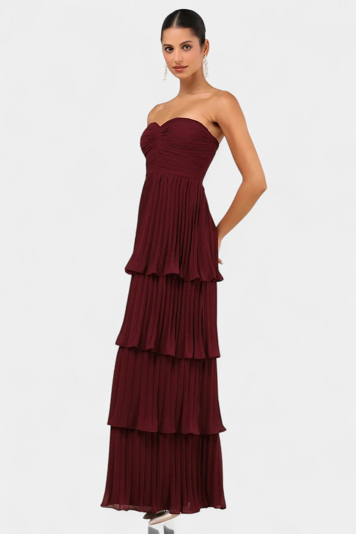 June Dress with Ruffles and Sweetheart Neckline