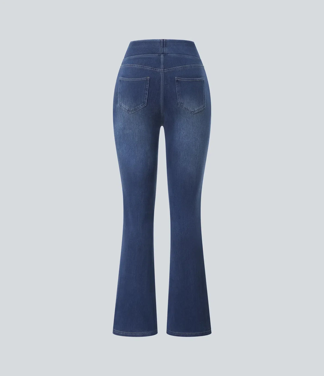Premium Wash High Waisted Pockets Washed Casual Bootcut Jeans