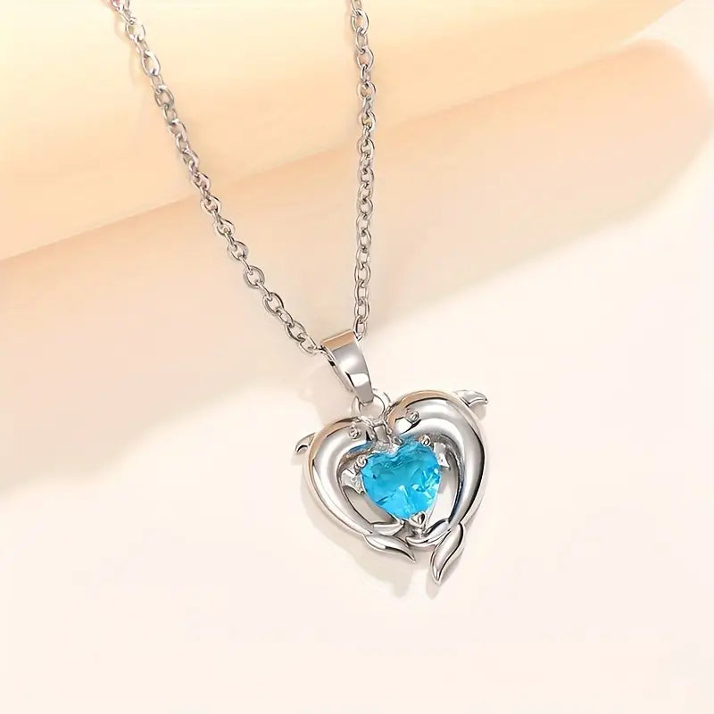 Oceanheart Twins Necklace | Silver-Tone