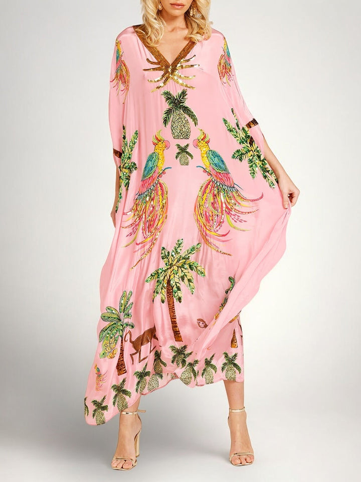 Sahara | Loose Fit Tropical Print Beach Dress