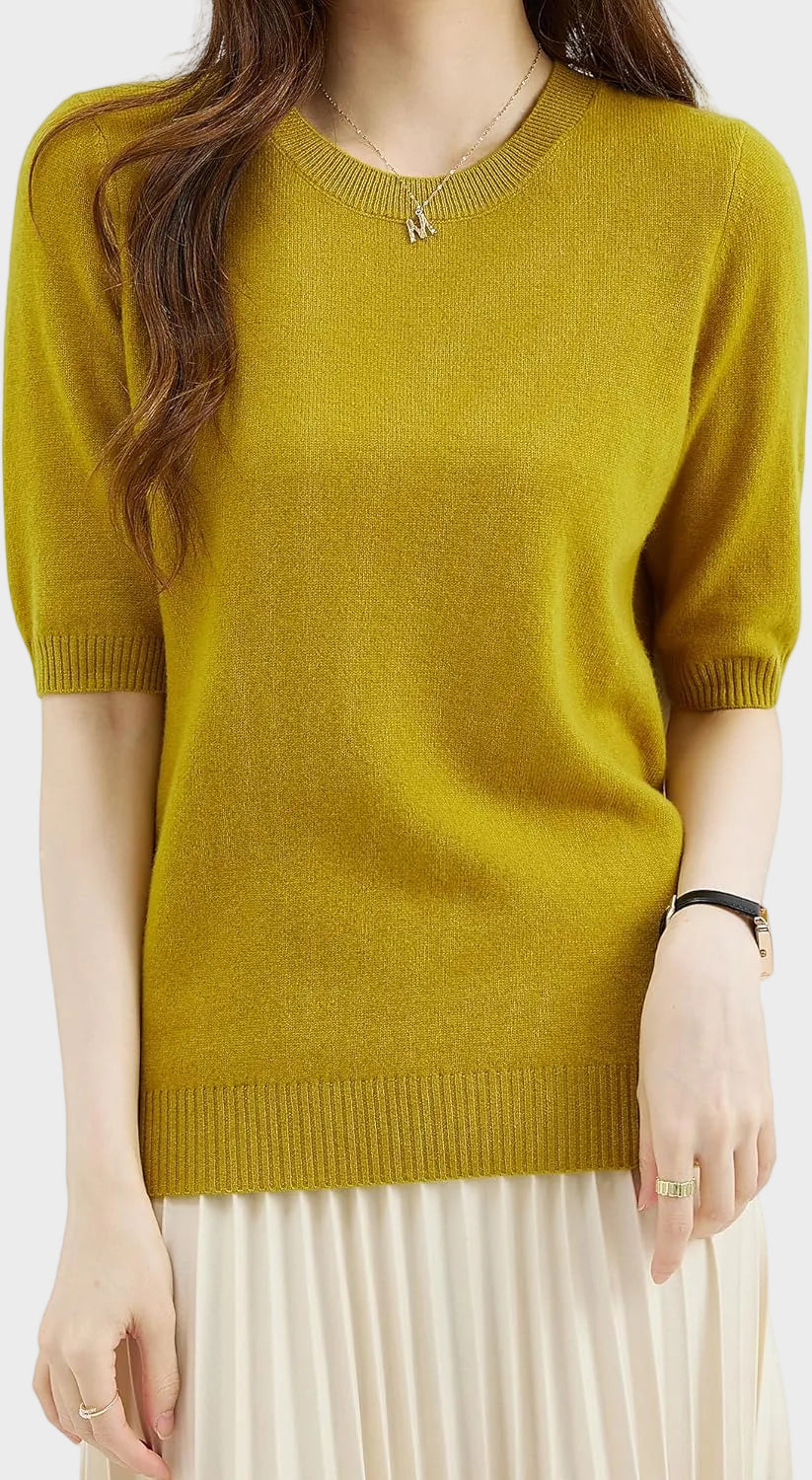 Eureka | Wool-Blend Crewneck Half Sleeve Sweater