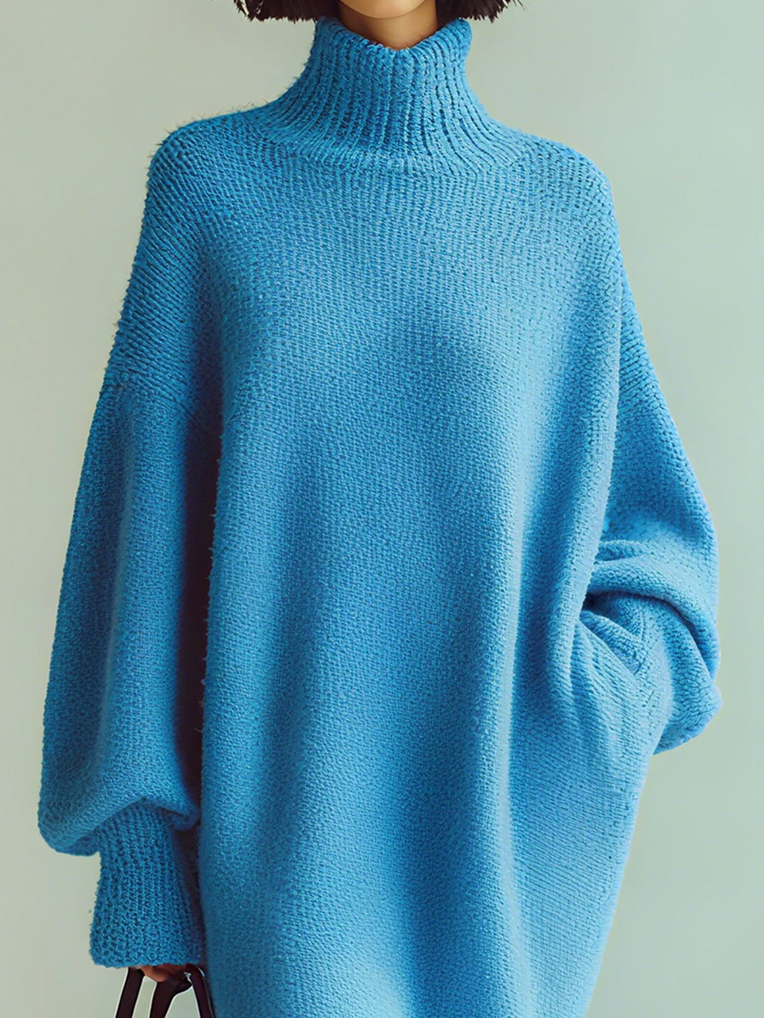 Ohneia | Midi Dress Red Blue Blouse with Long Sleeves Oversized