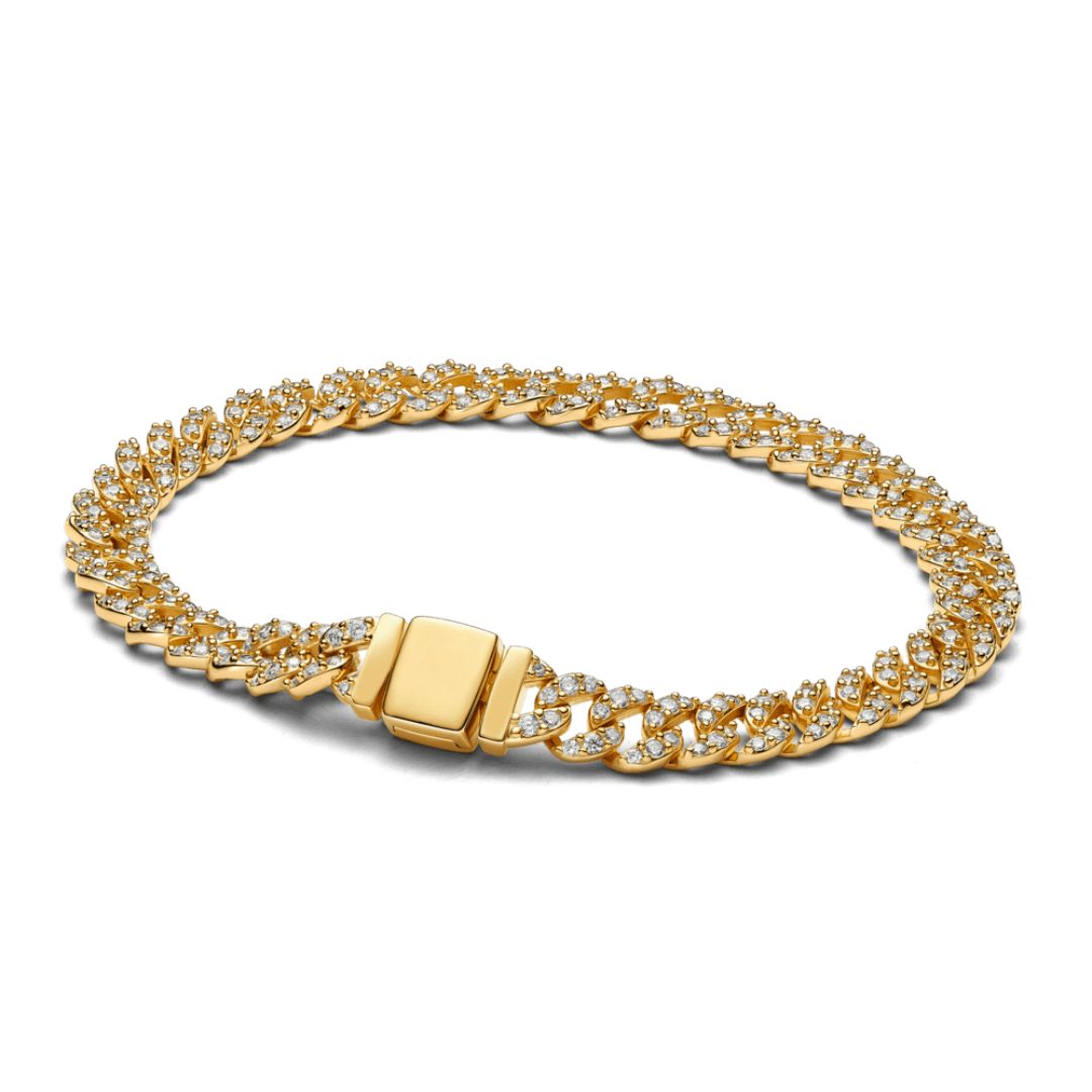 Pave Cuban Bracelet | Silver-Tone