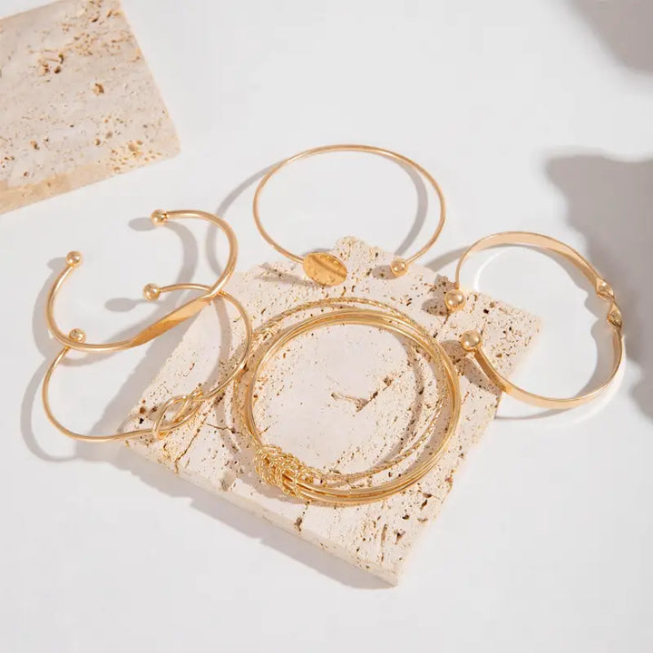 Knotted Elegance Bracelet Set | Gold-Tone