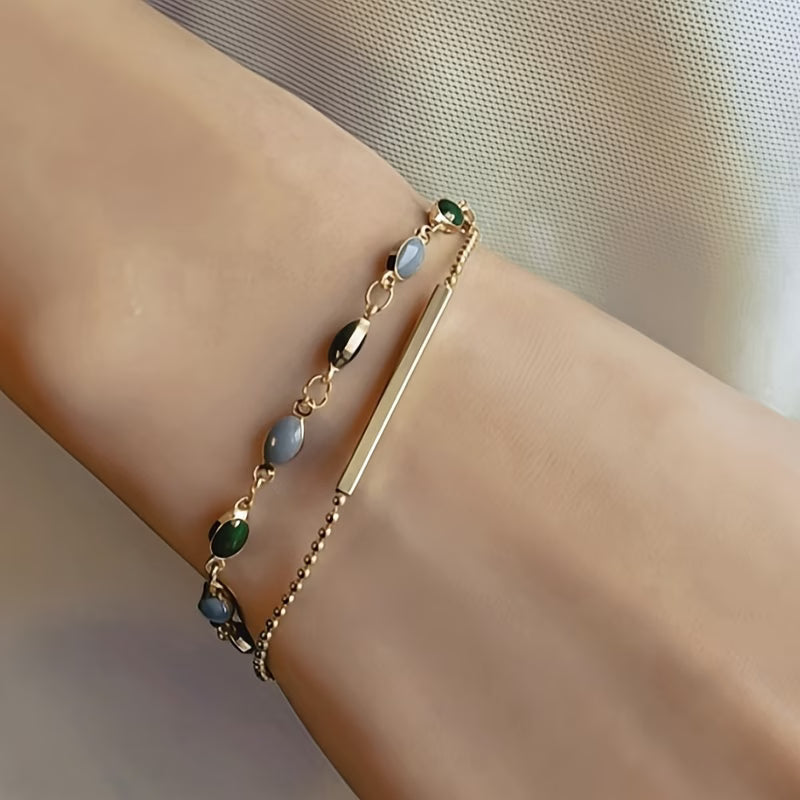 Olivia Moss Duo Bracelet | Gold-Tone