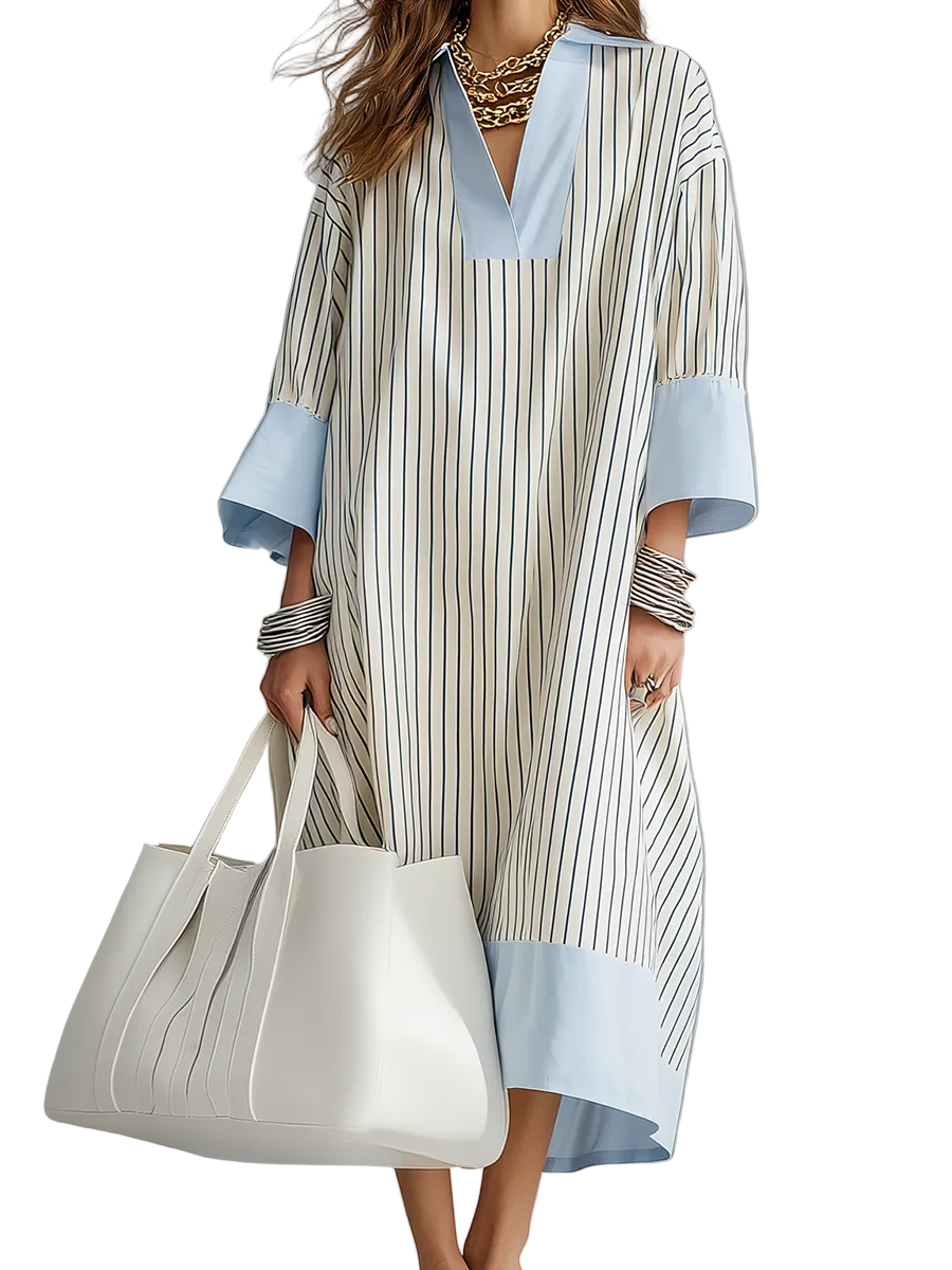 Effortless Striped Midi Dress