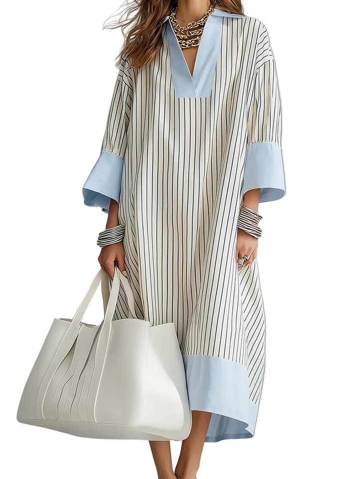 Effortless Striped Midi Dress