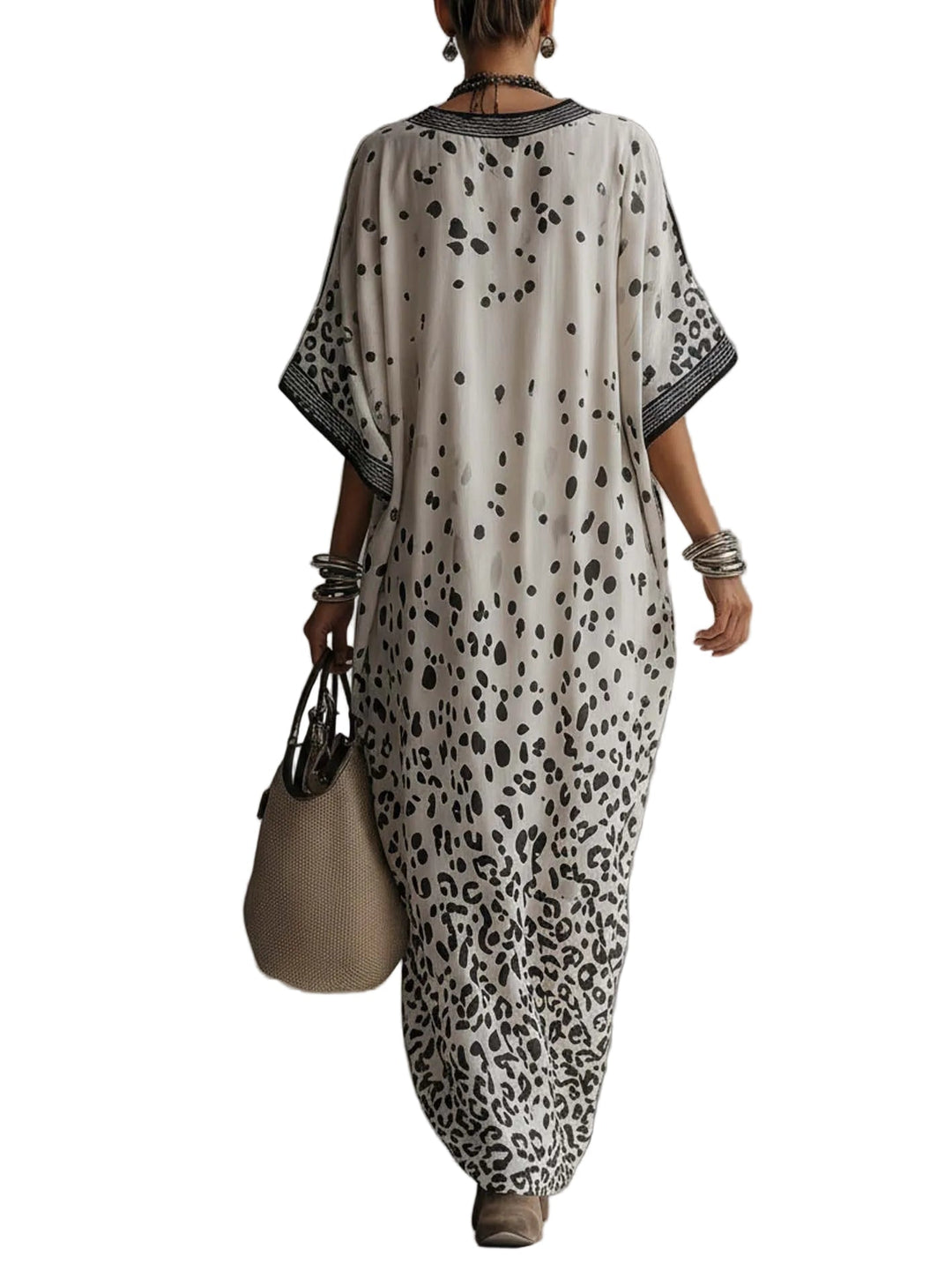 Elena | Lightweight Chiffon Maxi Dress with Ombre Animal Print