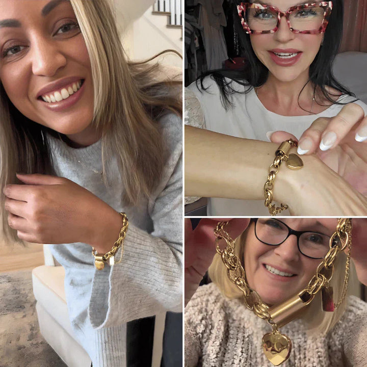 Heartened Chunky Bracelet | Gold-Tone