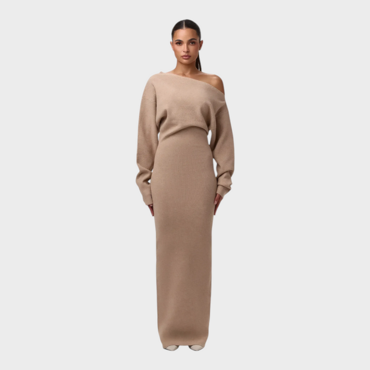 Hillary | Knit Off-Shoulder Maxi