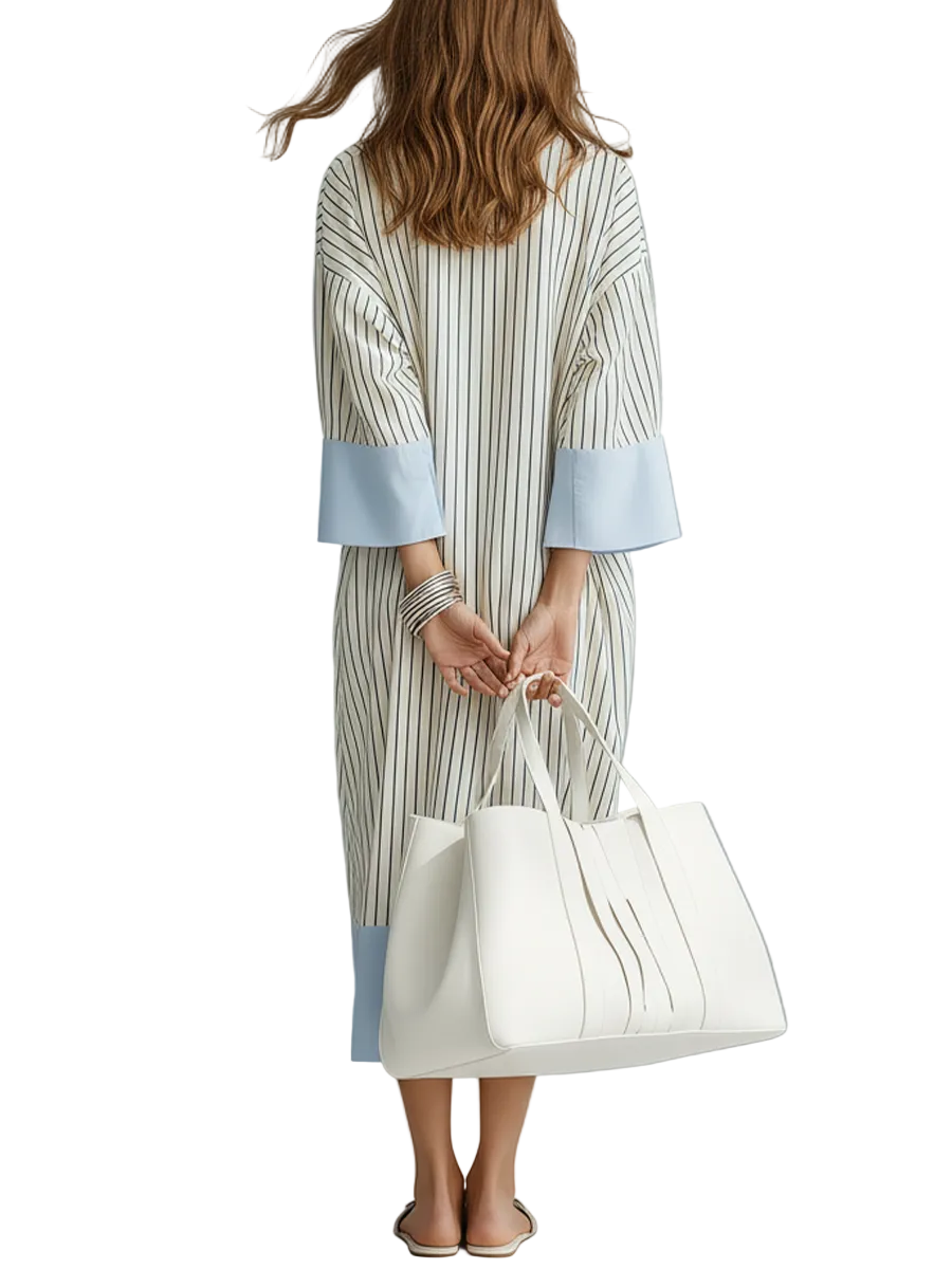 Effortless Striped Midi Dress