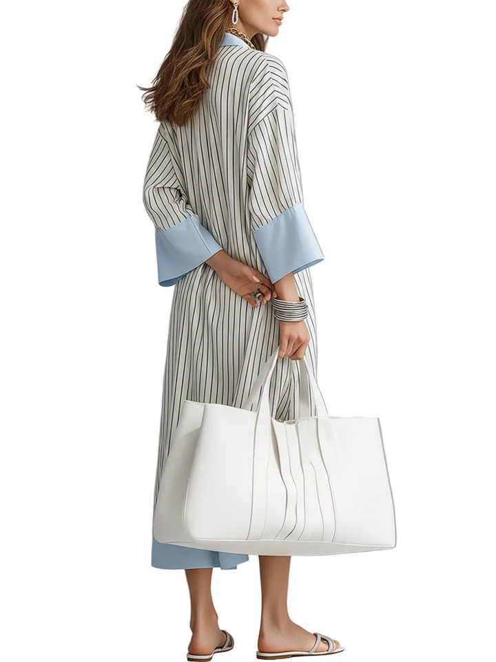 Effortless Striped Midi Dress