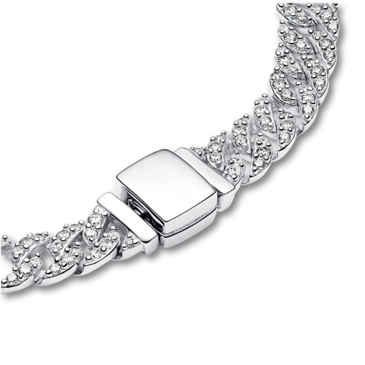 Pave Cuban Bracelet | Silver-Tone