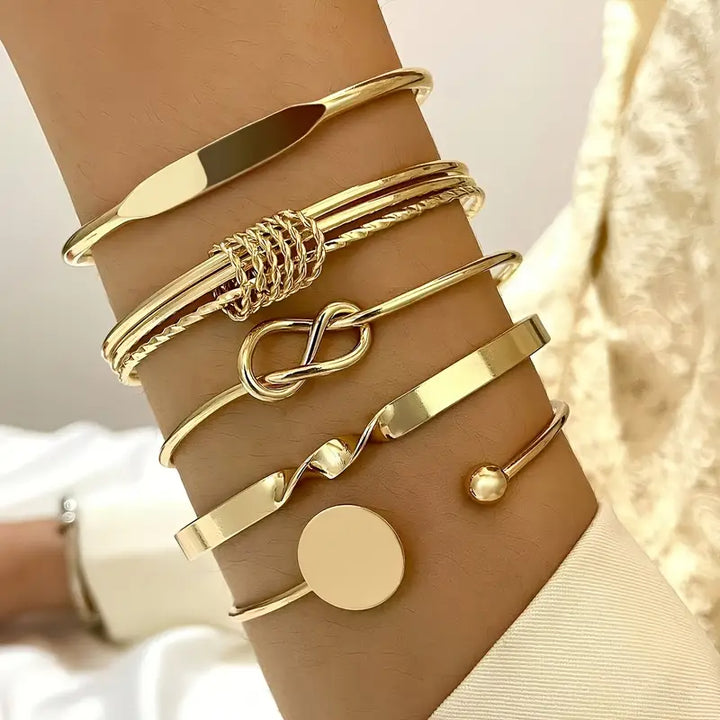 Knotted Elegance Bracelet Set | Gold-Tone