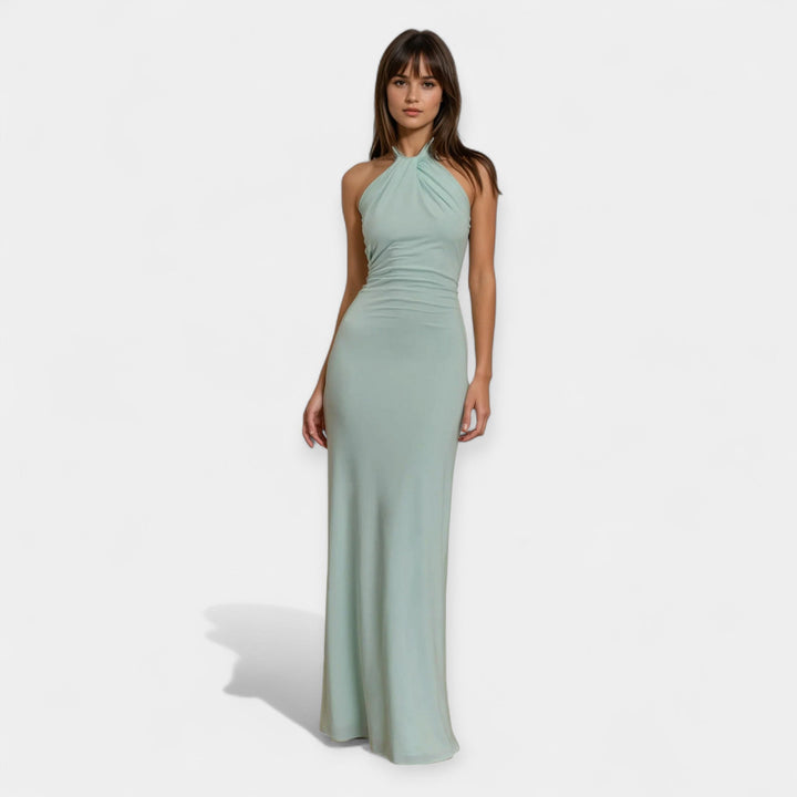 Maxi Dress with Tie Neck