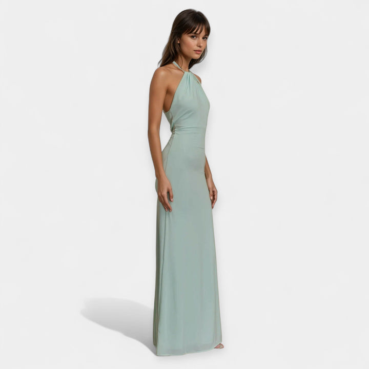 Maxi Dress with Tie Neck