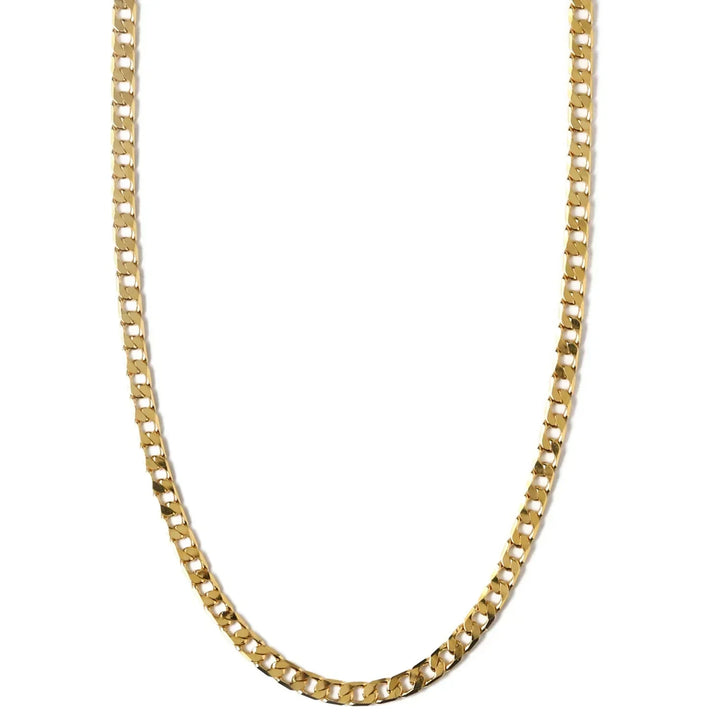 Flat Link Curb Chain Necklace | Gold-Tone