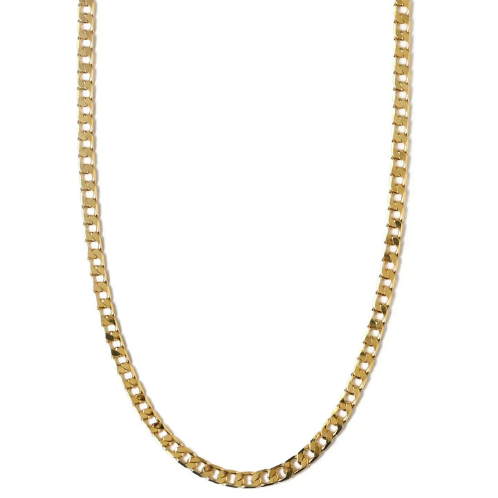 Flat Link Curb Chain Necklace | Gold-Tone