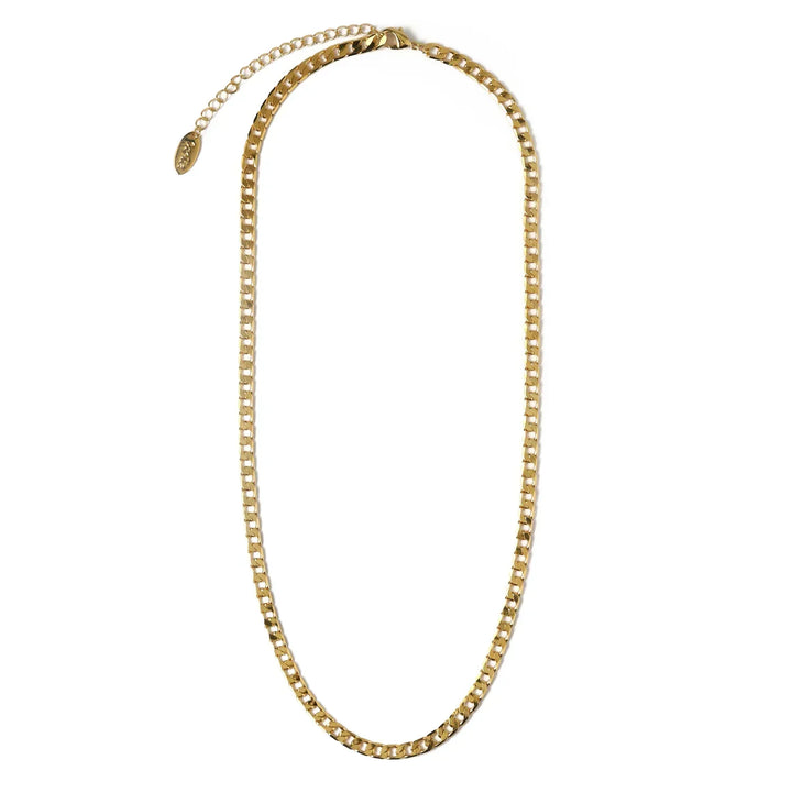 Flat Link Curb Chain Necklace | Gold-Tone