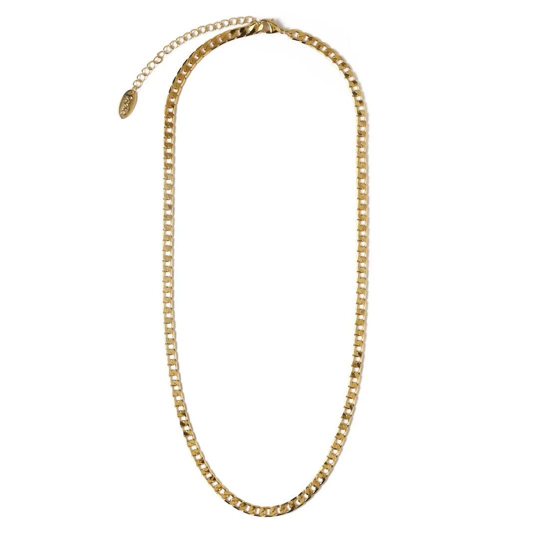 Flat Link Curb Chain Necklace | Silver-Tone