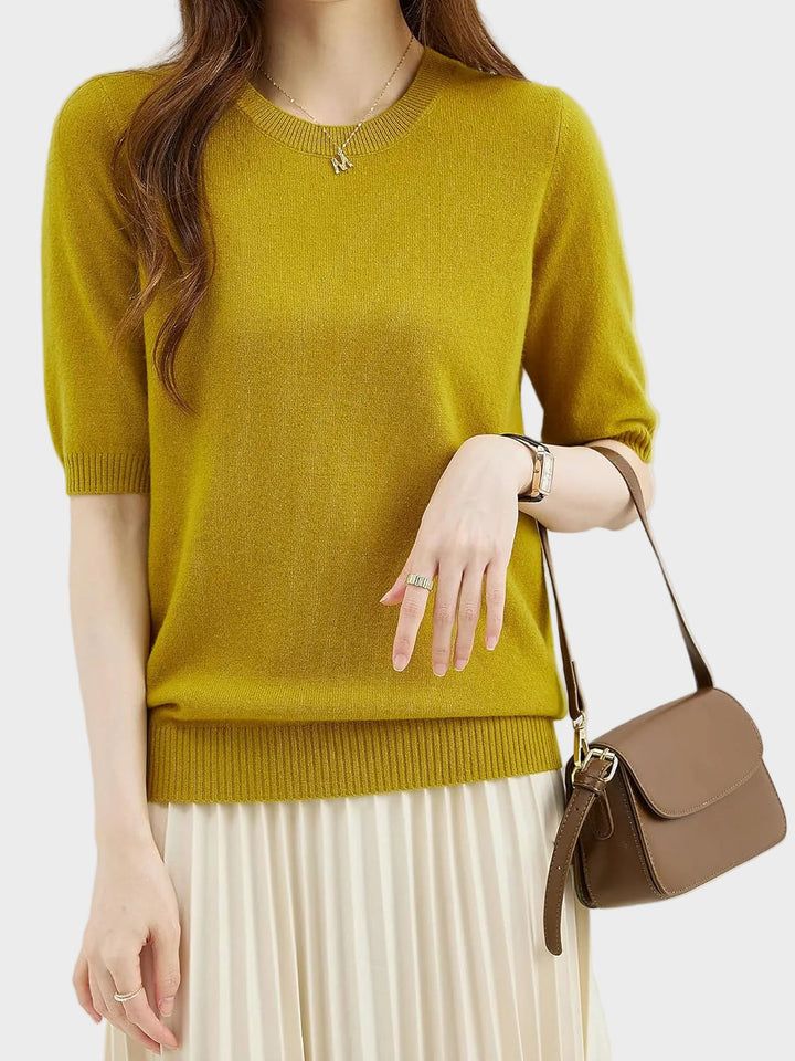 Eureka | Wool-Blend Crewneck Half Sleeve Sweater