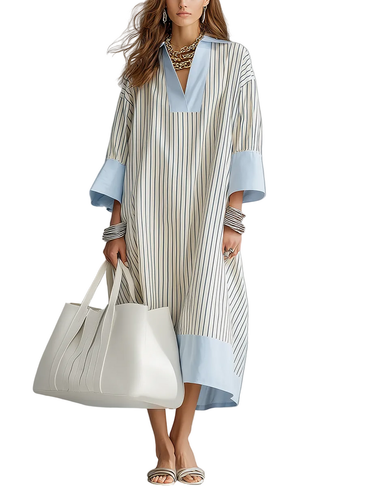 Effortless Striped Midi Dress