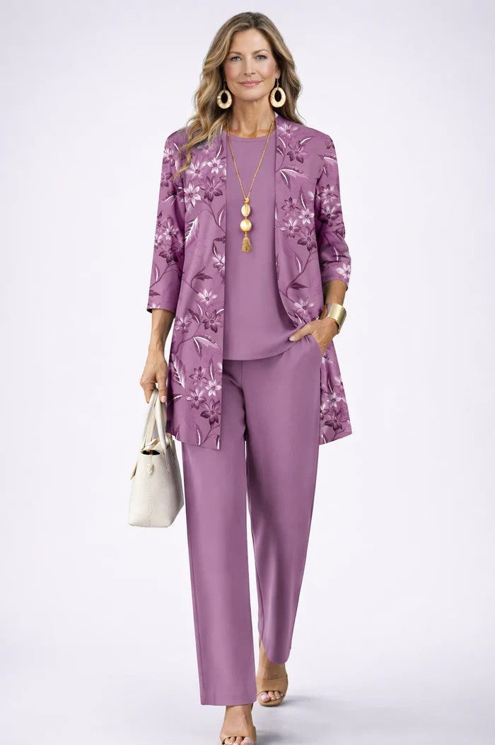 Margaret | Relaxed Cardigan, Top and Trouser Set for Everyday Wear