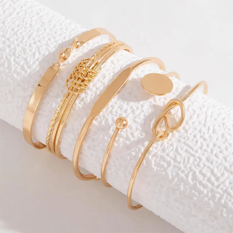 Knotted Elegance Bracelet Set | Gold-Tone