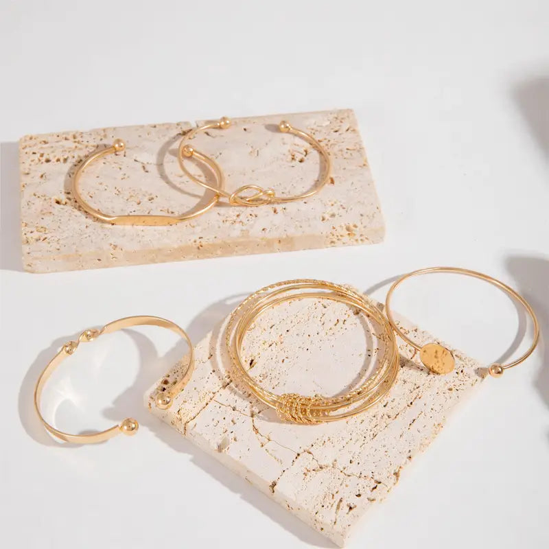 Knotted Elegance Bracelet Set | Gold-Tone