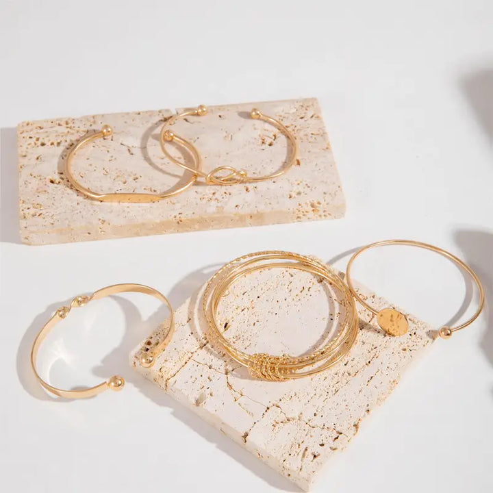 Knotted Elegance Bracelet Set | Gold-Tone
