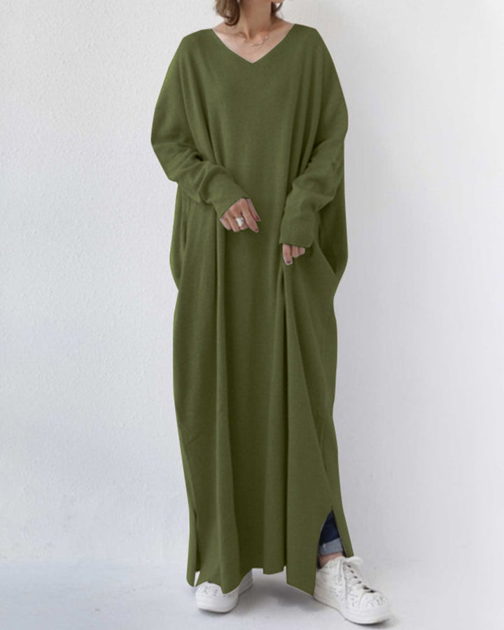 Eudora | elegant casual dress with v-neckline