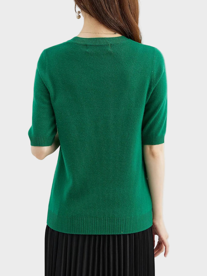Eureka | Wool-Blend Crewneck Half Sleeve Sweater