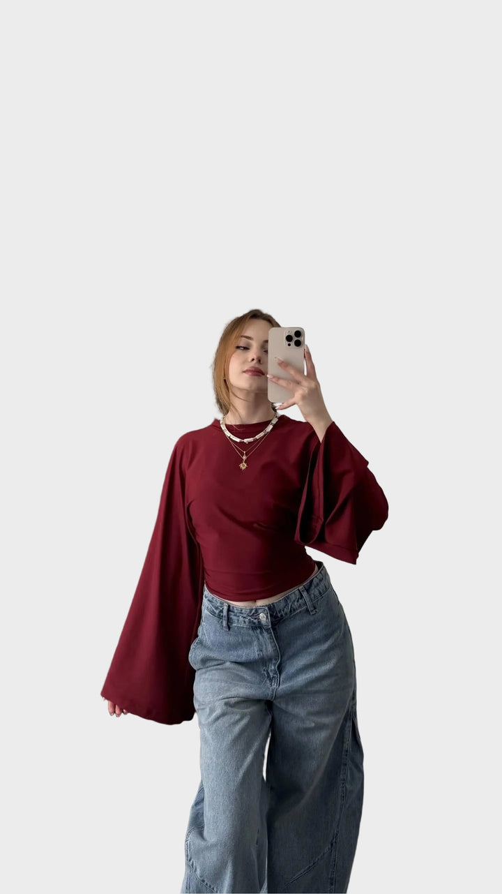 Rivia | Snatched Top in Burgundy