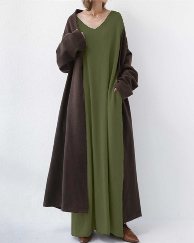 Eudora | elegant casual dress with v-neckline