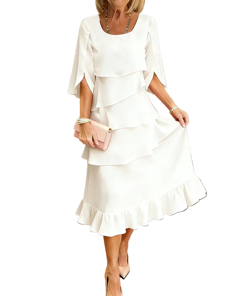 Sclarlett - Chic Lace Ruffle Summer Dress