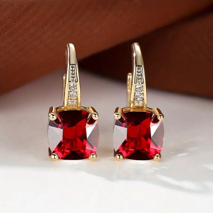 Mystic Stone Hoop Earrings | Gold