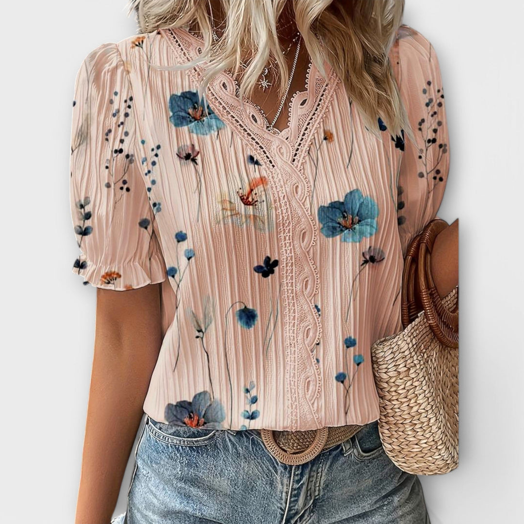 Emily - Fashion blouse with V-neckline