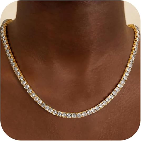 Tennis Necklace | Gold-Tone
