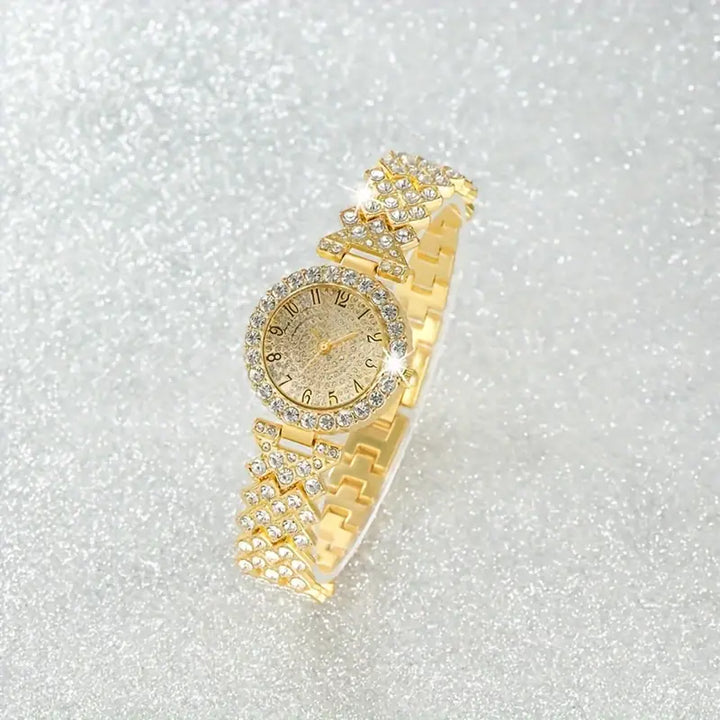 Luxe Radiance Gold-Tone Watch & Bracelet Set | Gold-Tone