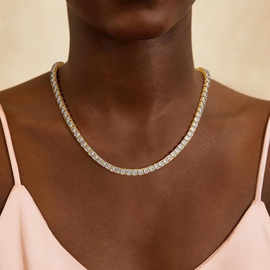 Tennis Necklace | Gold-Tone