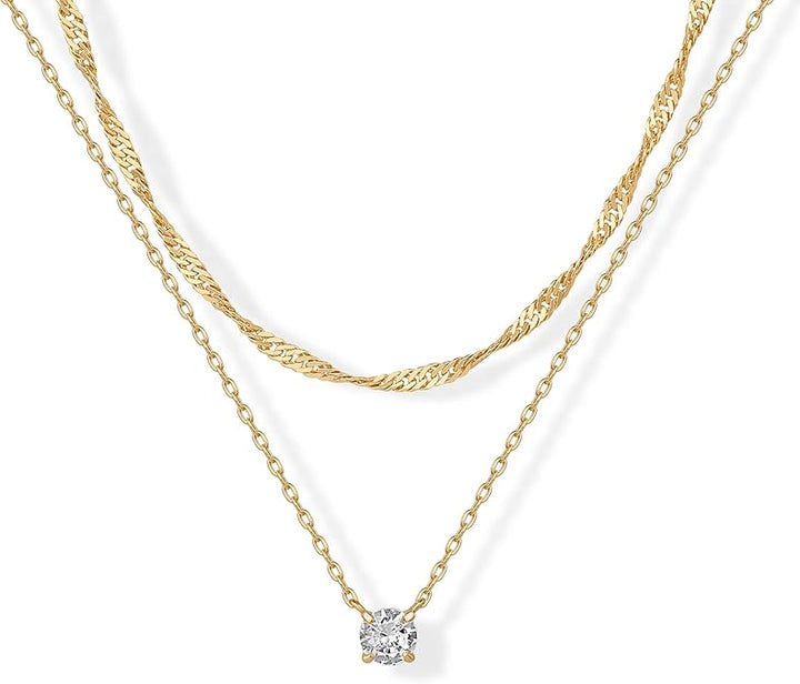 Halo Layered Necklace | Gold-Tone