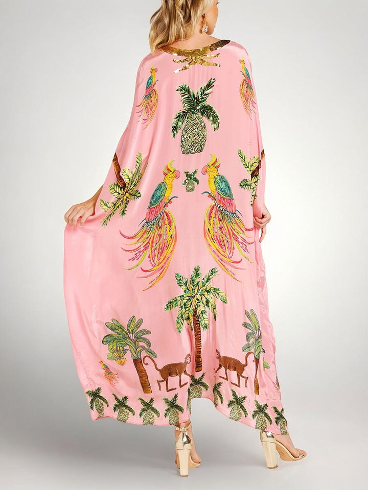 Sahara | Loose Fit Tropical Print Beach Dress