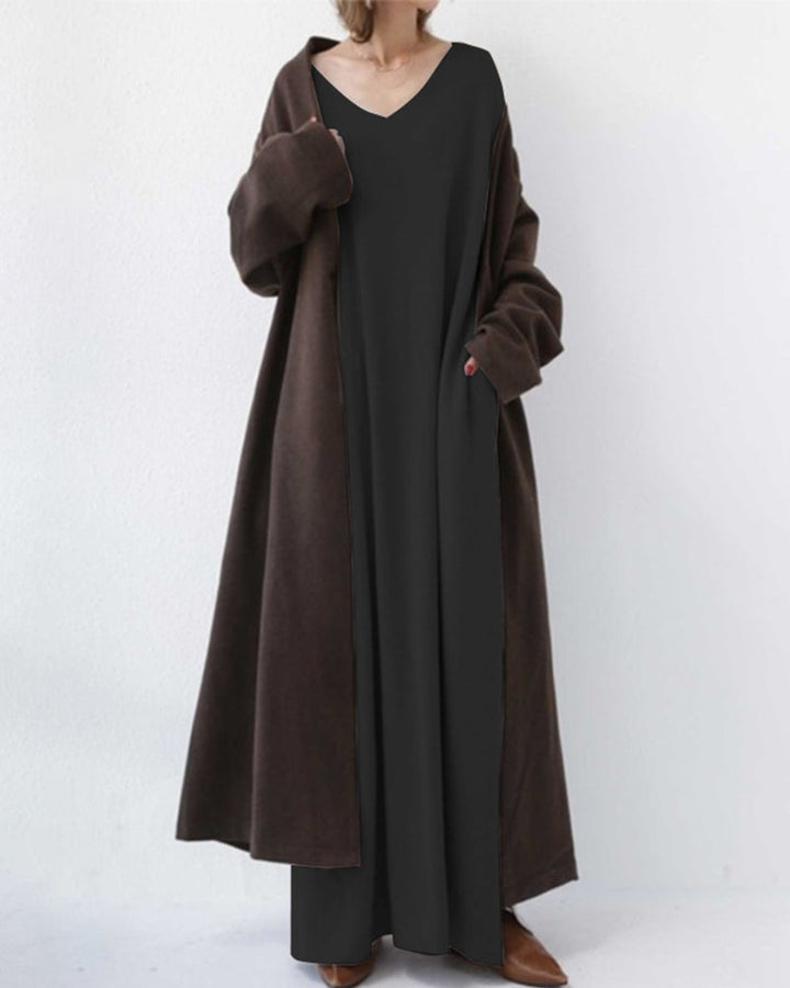 Eudora | elegant casual dress with v-neckline