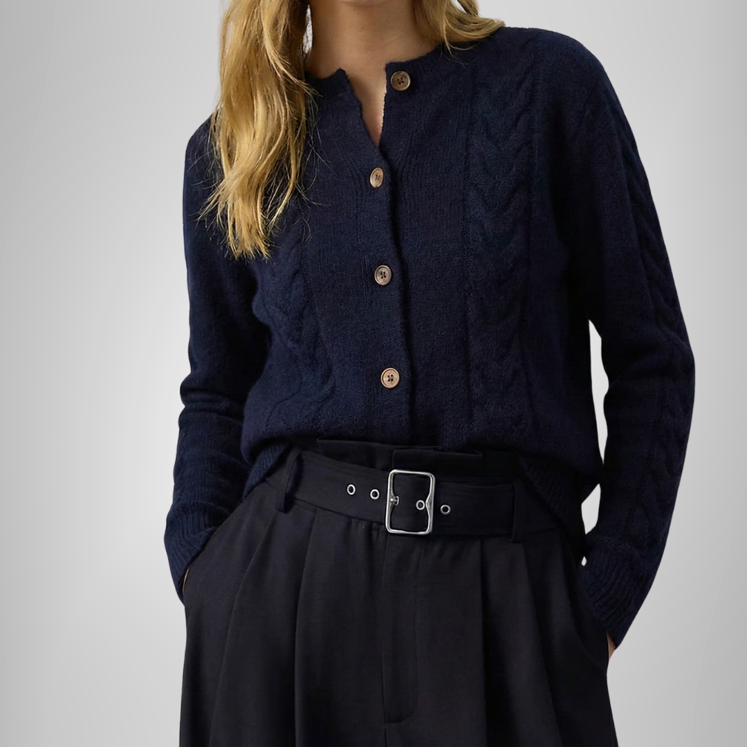 Madeline Cable-Knit Soft-Knit Cardigan