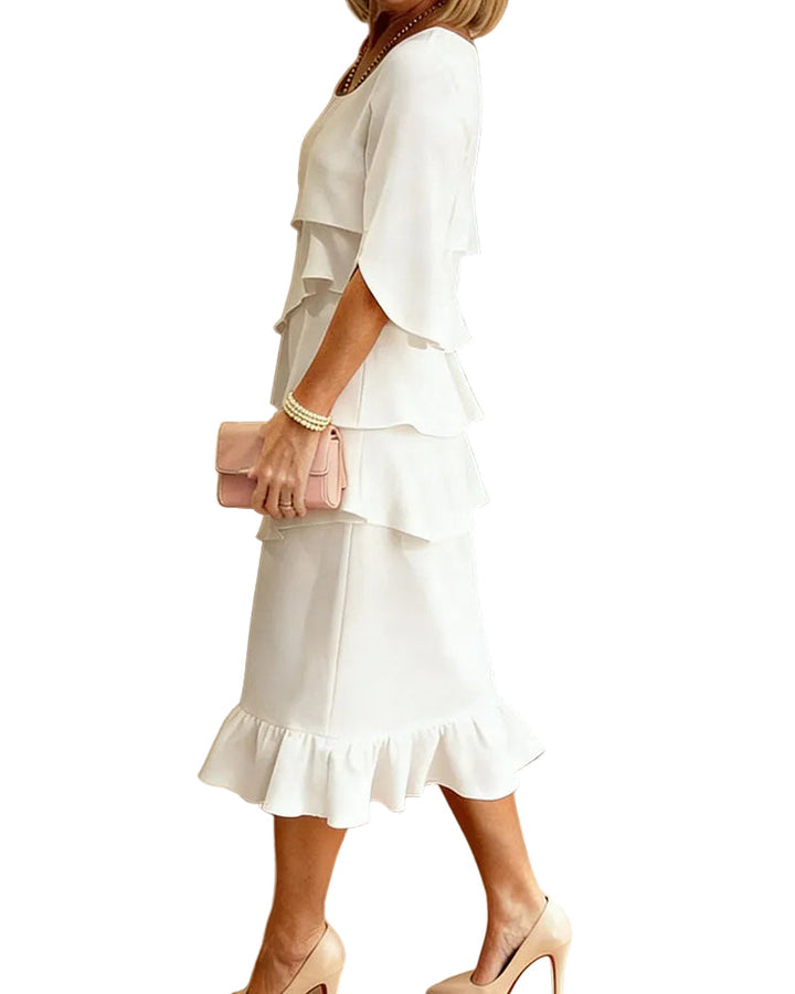 Sclarlett - Chic Lace Ruffle Summer Dress