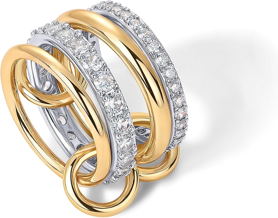 Interlock Stack Rings | Gold